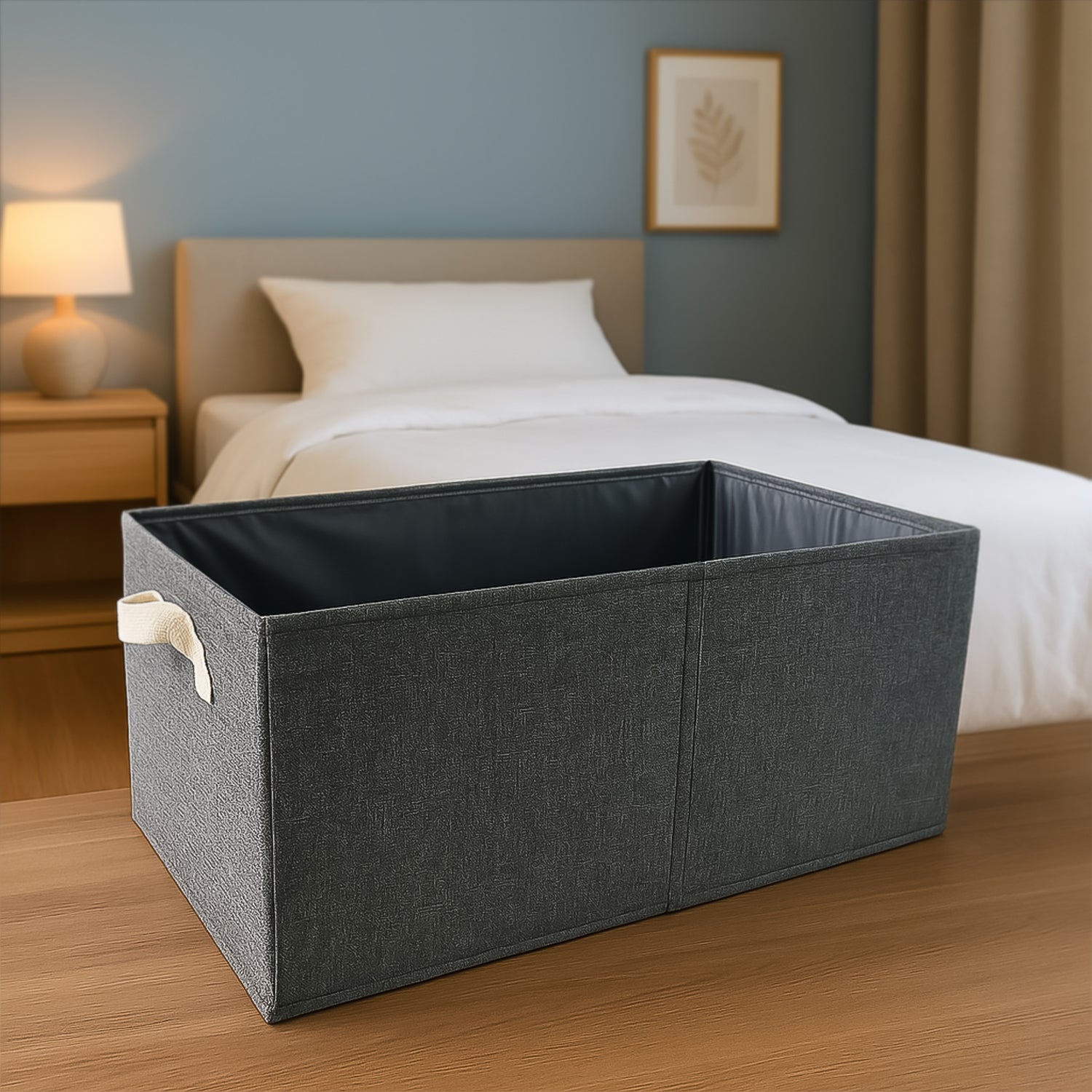 FOLDABLE CLOTH STORAGE BOX WITH HANDLES (47×28 CM) FOLDABLE CLOTH STORAGE BOX WITH HANDLES (47×28 CM)
